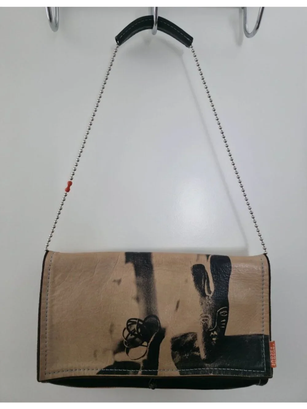 Ransom + Scout Leather Graphic Print Clutch w/ Ball Chain Strap & Dust Bag - Picture 2 of 9